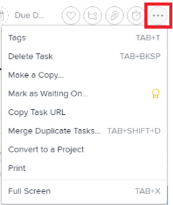 משימה חדשה אפשרויות נוספות